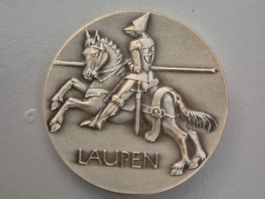 Gedenkmedaille Laupen 1339-1969 Ritter Reiter guter Zustand