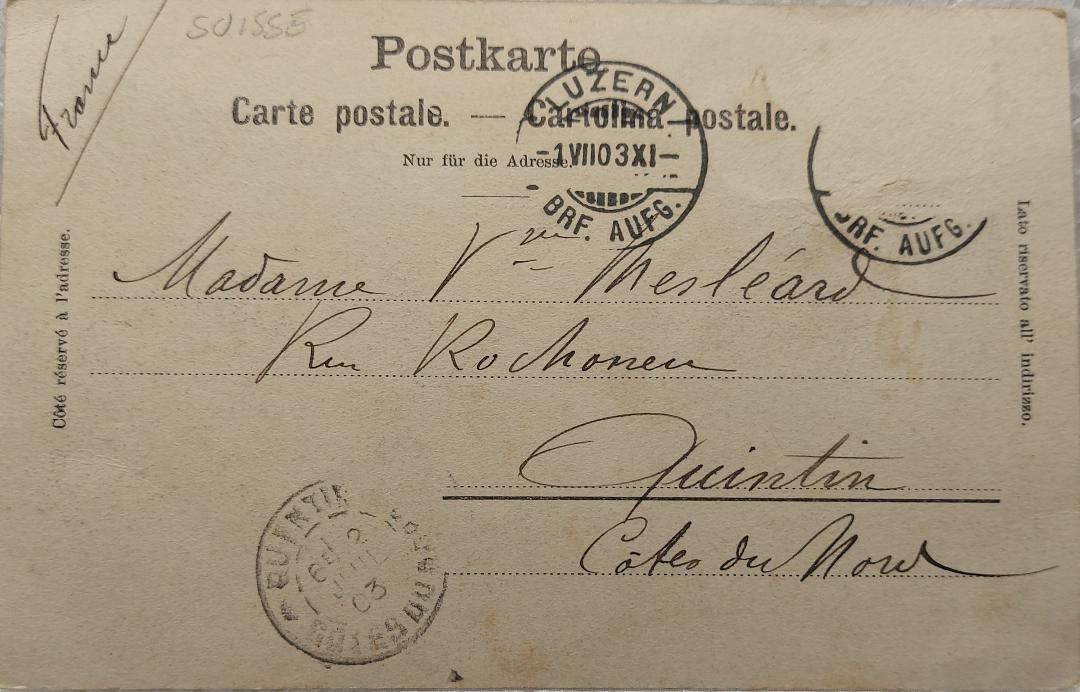 Cartoline postali: LUZERN & Pilatus - 1903 – Usato da Delémont venduto da Domdom1 1