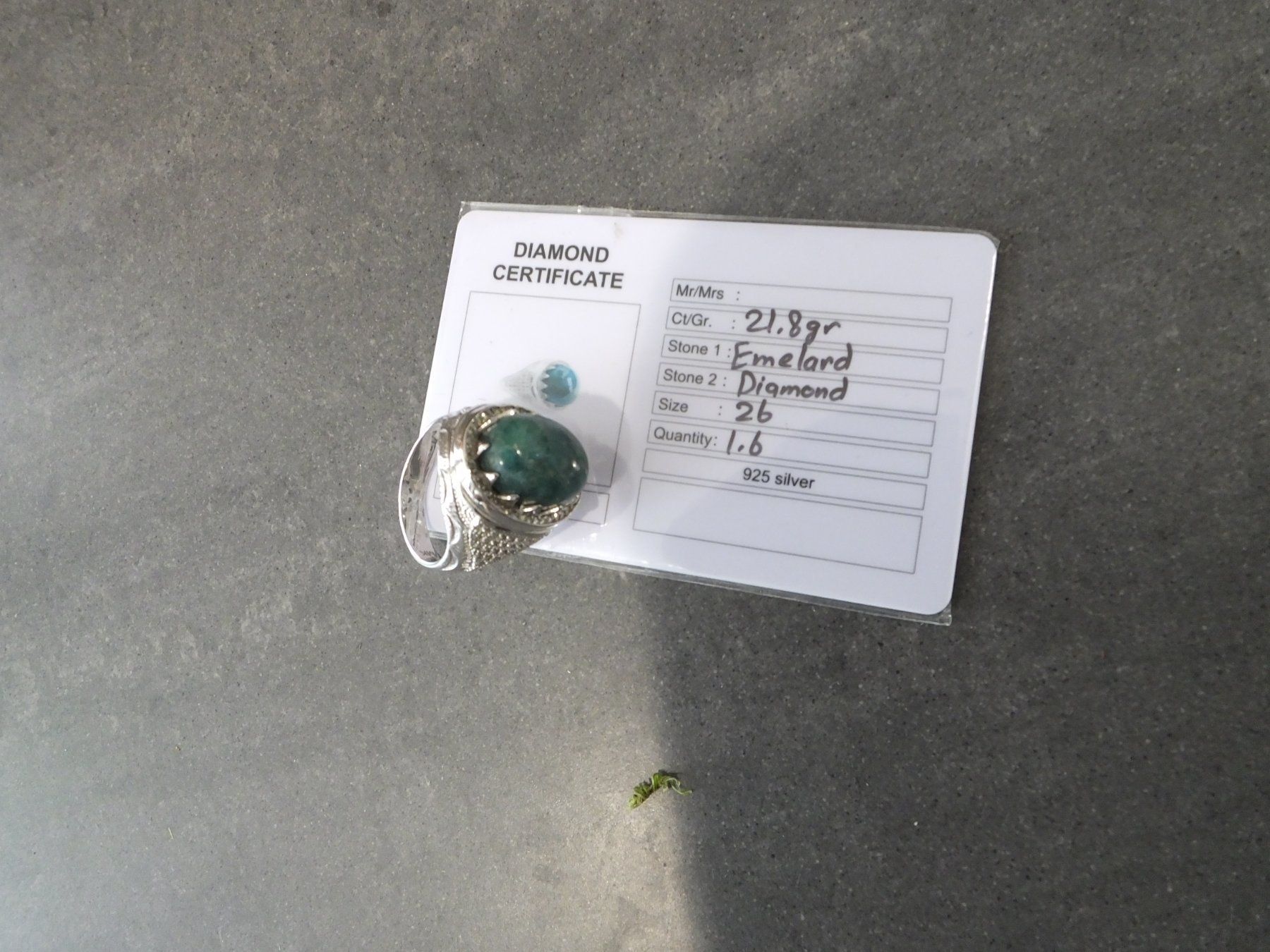 Anelli: Herrenring mit Echtem Emerald Stein – Nuovo (secondo la descrizione) da Unterentfelden venduto da l654321a 3