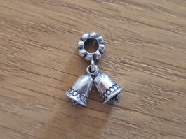 Pandora Silber 925 Anhänger 2 Glöckchen gut erhalten 