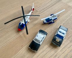 Matchbox Polizei Helikopter und Autos, Set von 4 Stück