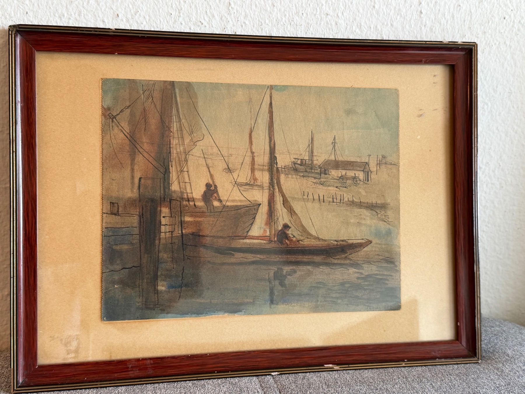 Dipinti: ERNST THOMS - Aquarell "Feldweg nach Warmsen" – Usato da Basel venduto da PAUL_ART
