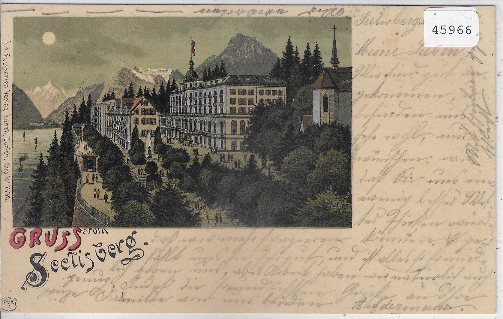 Cartoline postali: Gruss vom Seelisberg - Mondschein-Litho – Usato da Ettingen venduto da Kartenplanet