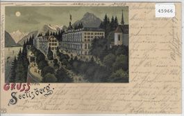 Gruss vom Seelisberg - Mondschein-Litho
