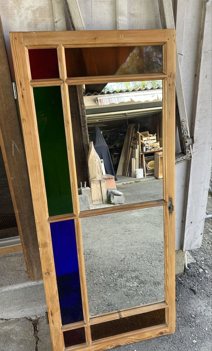 Specchi: Spiegelfenster mit altem farbigen Glas ein Unikat. – Usato da Gwatt (Thun) venduto da ate_6ng8 3