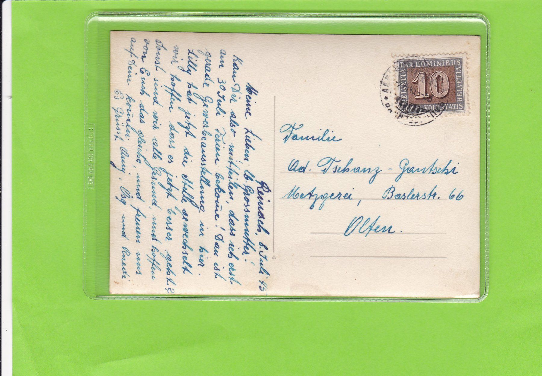 Cartoline postali: Reinach---1945 – Usato da St. Peterzell venduto da neckertal 1