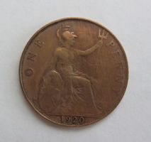 UK One Penny Grossbretannien 1920, Bronce