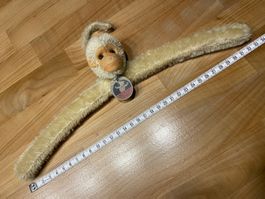 Kinder Kleiderbügel mit Plüschtier Kopf Affe / antik