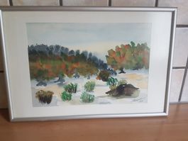 Peinture - aquarelle sous verre 1996 Ariane Hadorn