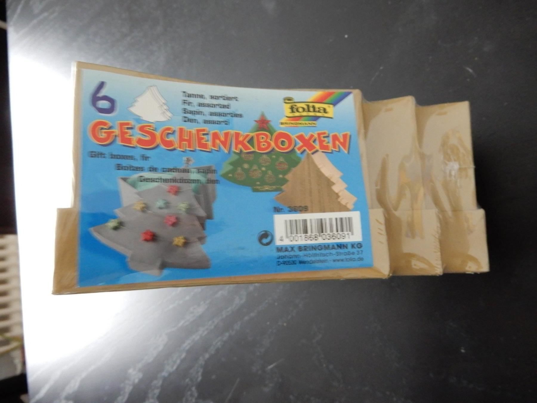 Tutte le decorazioni: 6 Geschenkboxen in Tannenbaumform – Nuovo e nell'imballaggio originale da Erstfeld venduto da Mario_boe0 2