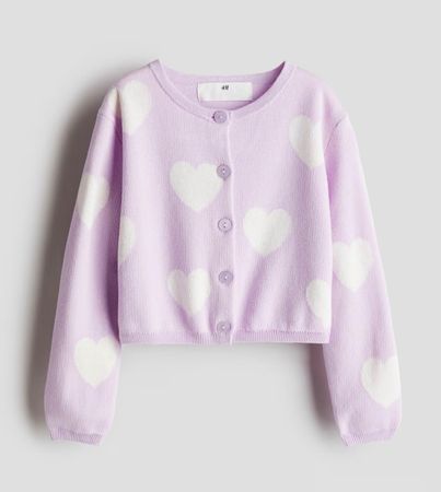 H&M 💕💜 🤍 Gilet jaquette en maille Lila 98/104