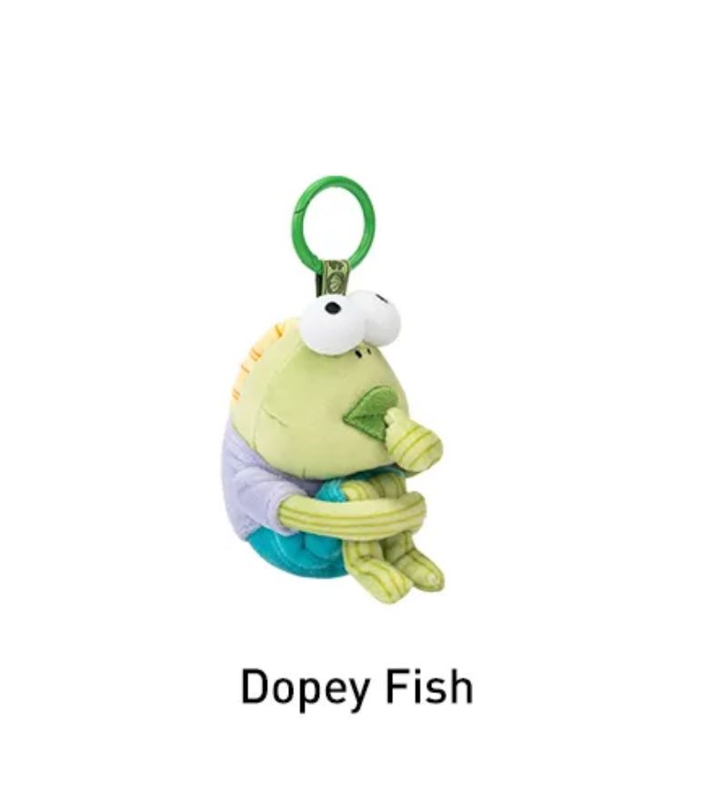 Pop Mart Statuette: POP MART Bikini Bottom Buddies Plush Pendant DOPEY FISH – Nuovo e nell'imballaggio originale da Belmont-Lausanne venduto da HausPopCharm 3