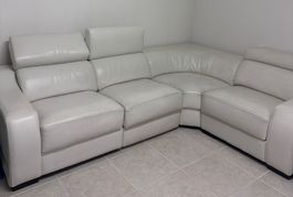 Ecksofa Leder weiss mit Relaxfunktion guter Zustand