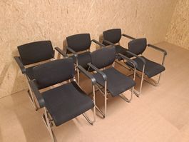 6x Wilkhahn Stuhl Polsterstuhl Freischwinger Stapelstuhl