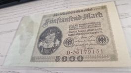 5000 Mark 1923 Reichsbankschein banknote collection item
