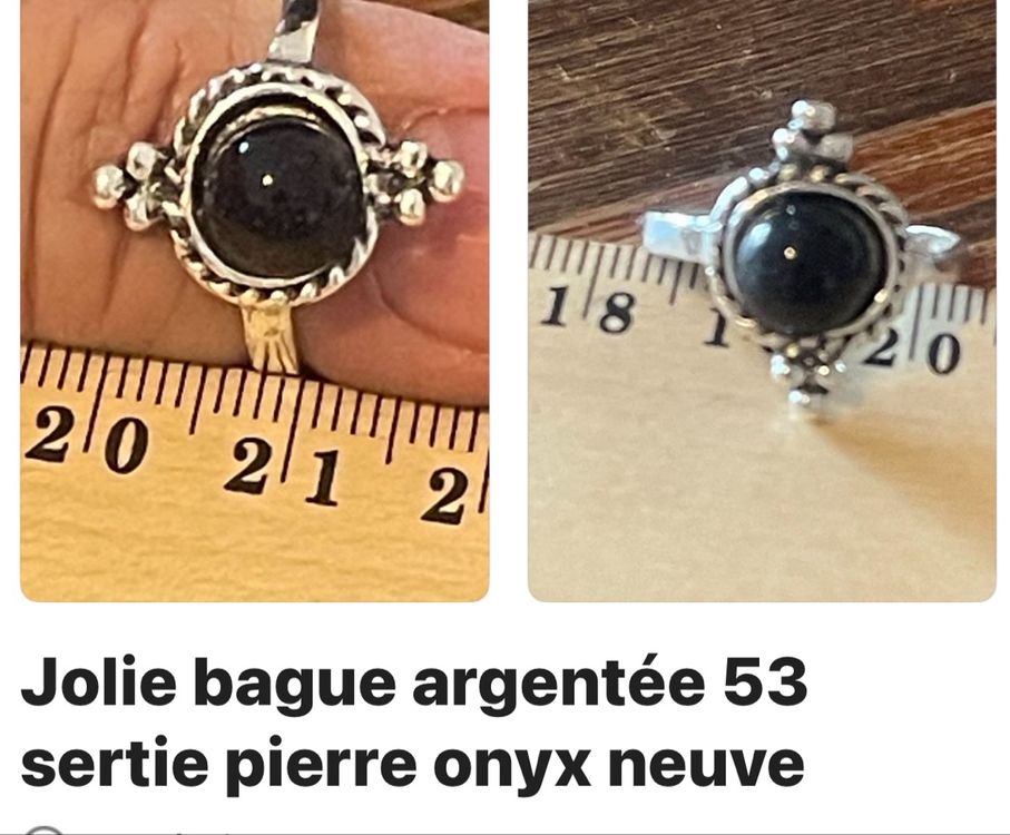 Bague en argent sertie d'une turquoise véritable - Montres & Bijoux