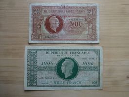 Rep. Francaise ++ 500 und 1000 Francs 1945