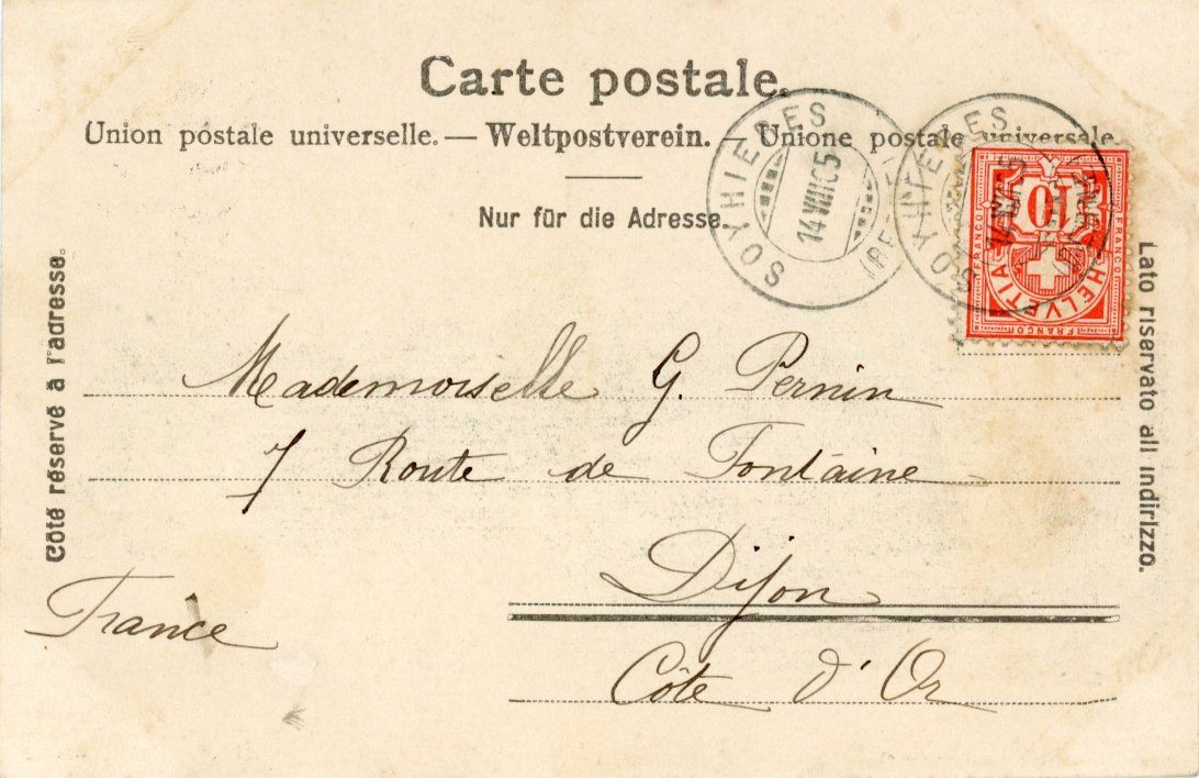 Cartoline postali: Soyhières   JU         en 1905 – Usato da Brig venduto da Valcards54 1