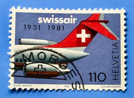 Nr.653   50 Jahre SWISSAIR GESTEMPELT Sonderpostmarken I 