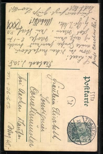 Cartoline postali: Handgemalt: Berncastel, Ortsansicht mit  – Usato da Berlin venduto da bartko-reher 1