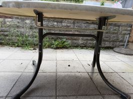 Gartentisch oval Metallgestell Gebraucht 160x90cm