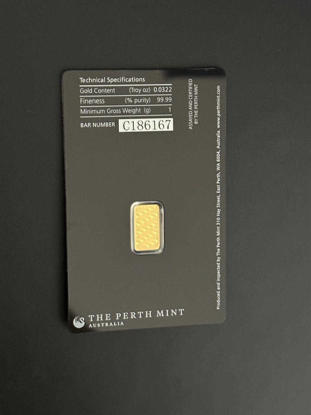Metalli preziosi: Goldbarren 1g Perth Mint – Nuovo e nell'imballaggio originale da Untersiggenthal venduto da byiggy 1