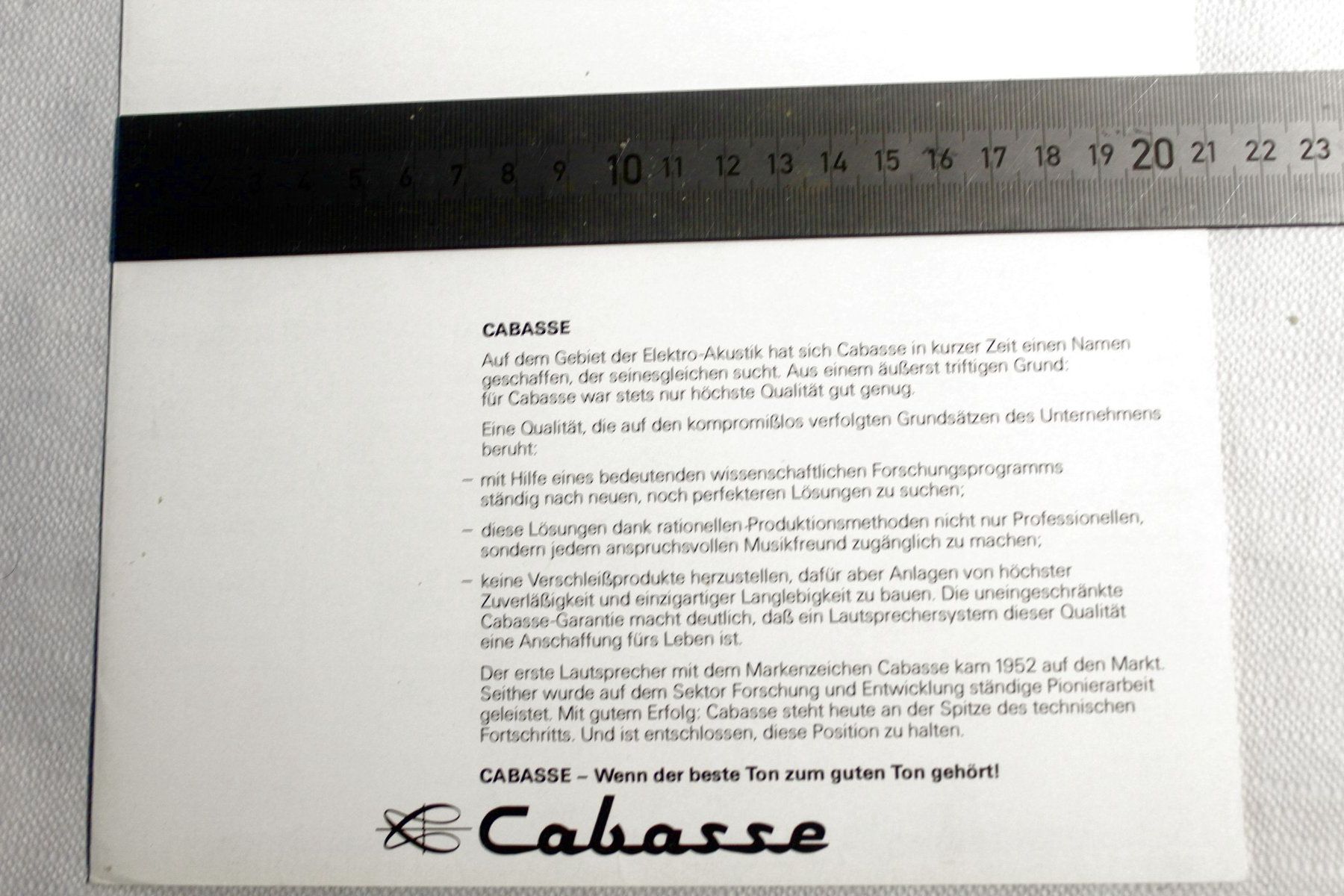 Cabasse Lautsprecher: Original Katalog: CABASSE Komplettes Programm & Infos, 1975 – Gebraucht aus Bern von Vitaneuf 3