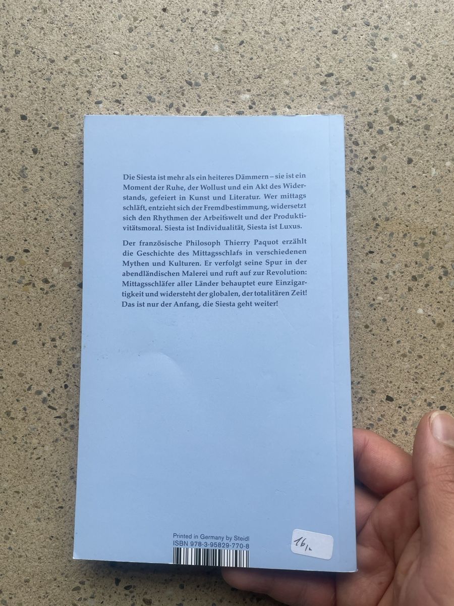 Libri: Die Kunst des Mittagsschalfs – Nuovo (secondo la descrizione) da Zürich venduto da syber98 1