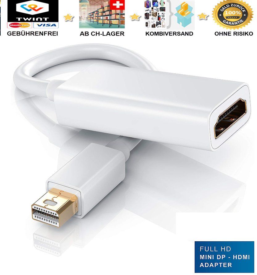Cavi: Mini DisplayPort HDMI Adapter 4K 60Hz Mini DP(Thunderbolt – Nuovo e nell'imballaggio originale da Buchs SG venduto da myeasyshop 2