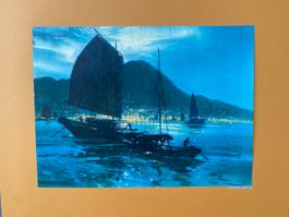 Original Vintage Poster - Hong Kong Harbour / BOAC