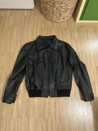 Création Berolina Lederjacke Bomber Gr. 52 Schwarz vintage