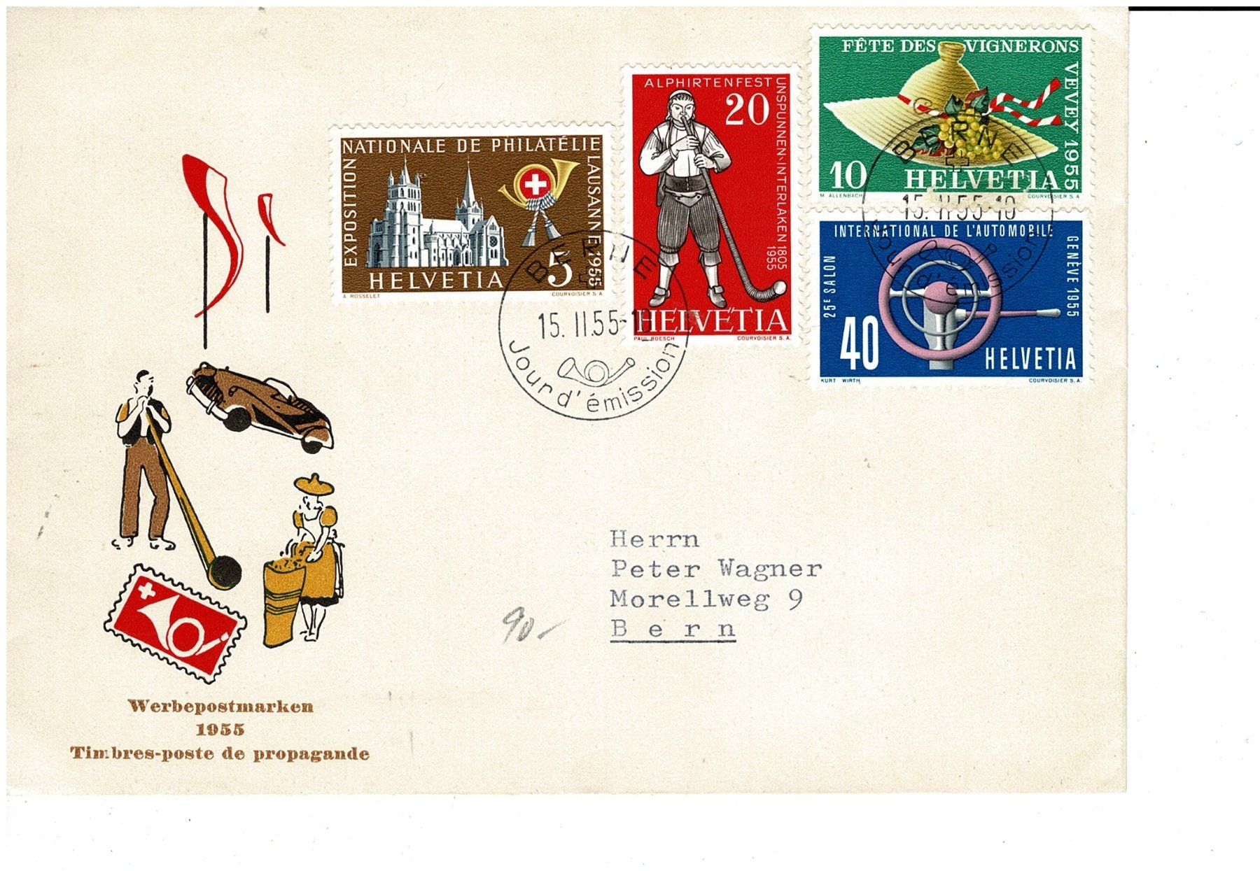 Tutti i francobolli: 320-23 FDC fr. – Usato da Lausanne venduto da Whorvath