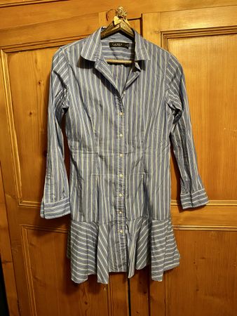 Robe chemise Ralph Lauren rayée bleue T. 40✨