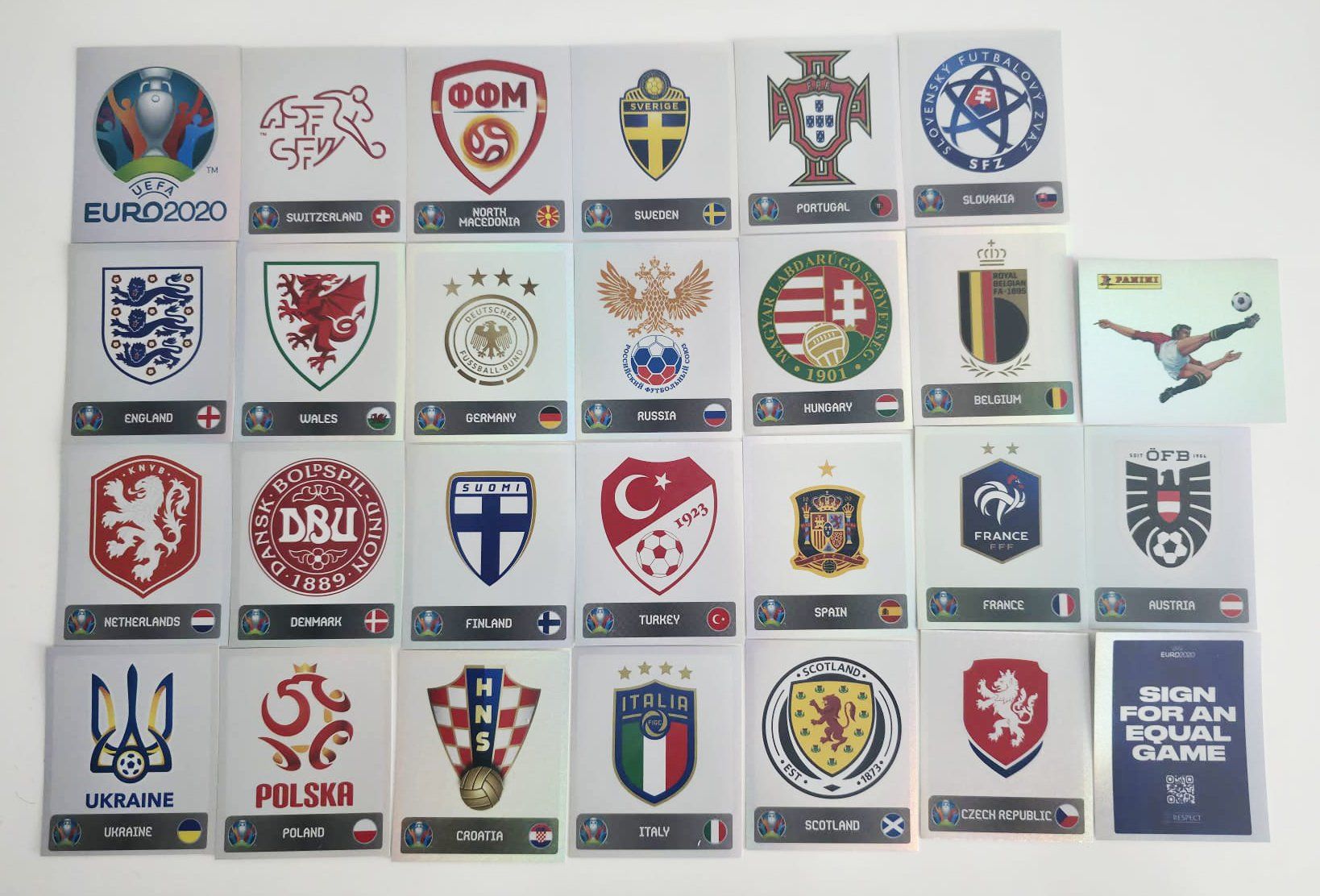 Panini Sammelbilder & Trading cards: Wappen Set - Panini EM 2020 Pearl Edition – Gebraucht aus Zürich von Zetto