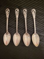 4x Bruckmann 800 Silber Löffel – Mutter & Kind, um 1900