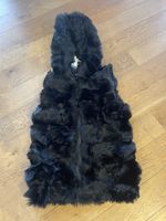 Langes Schwarzes Gilet mit Kapuze Gr S