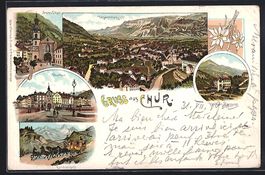 Litho Chur, Kurhaus Passugg, Oberthur, B