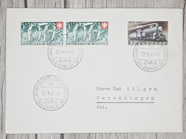 CL13 Enveloppe + Timbre Suisse 1947