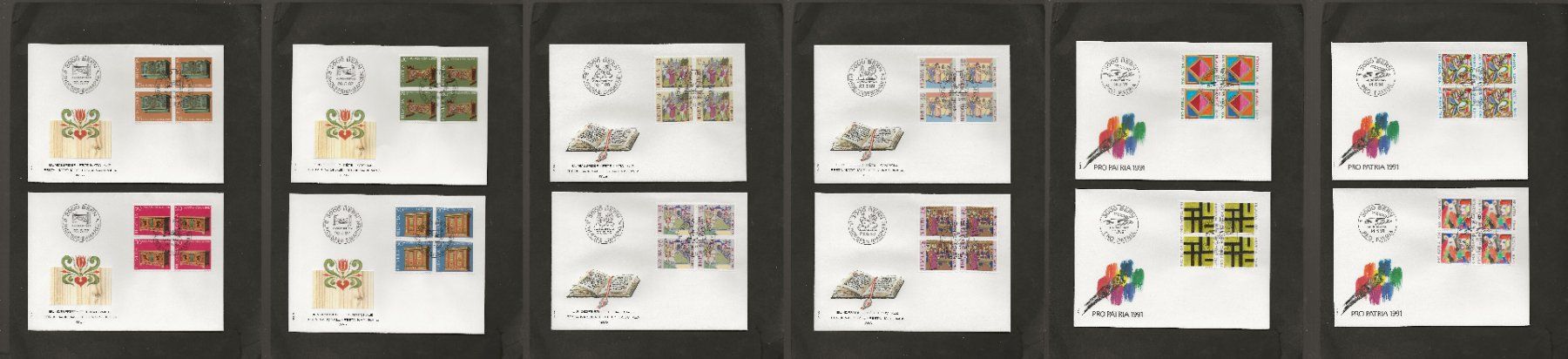 Tutti i francobolli: Schweiz Pro Patria FDC 6 Viererblock Serien – Usato da Au ZH venduto da xelagreb01 7