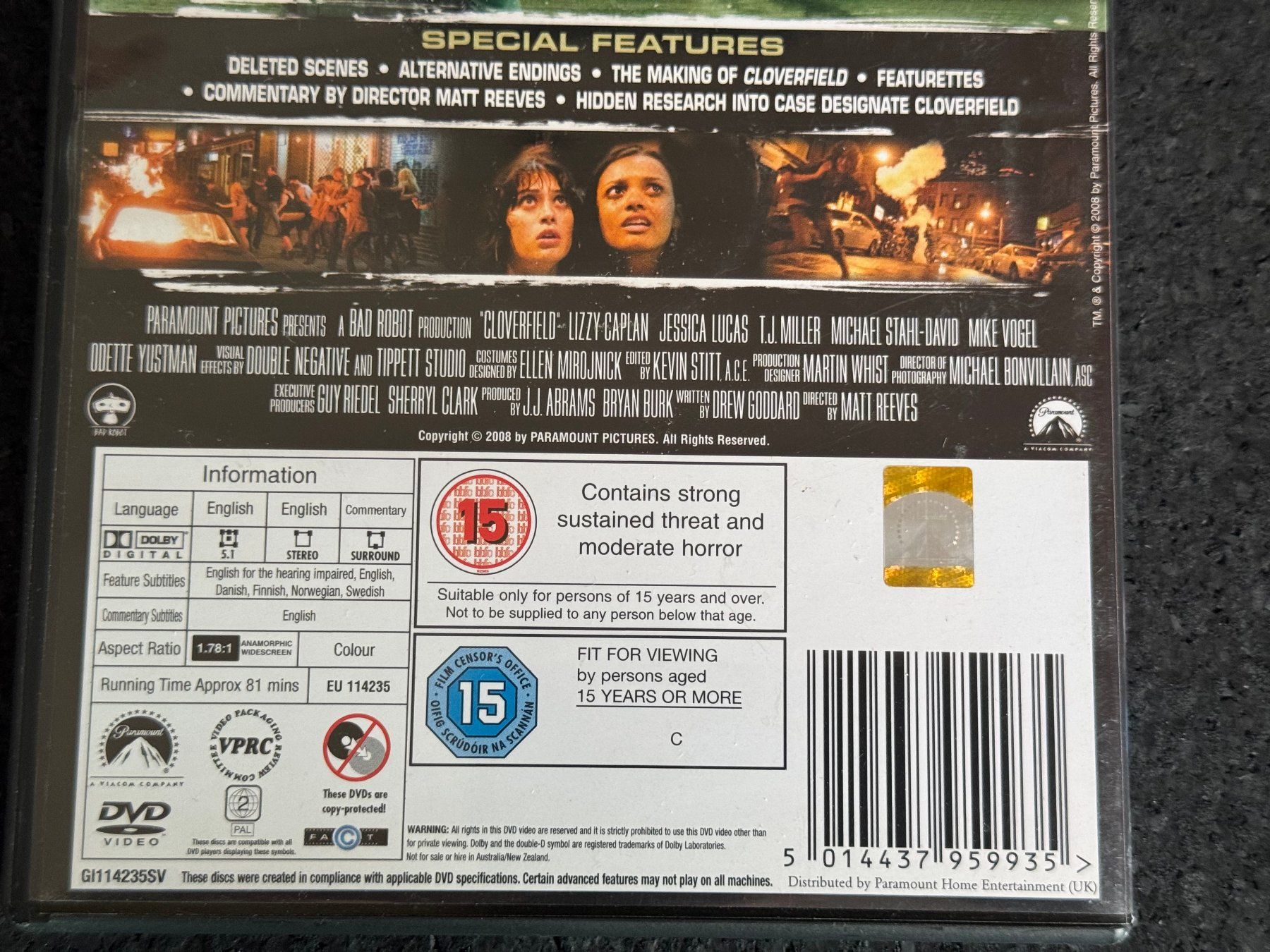 Alle DVDs: CLOVERFIELD two Disc Special Edition DVD EN (A) – Gebraucht aus Fribourg von tschjoly 3