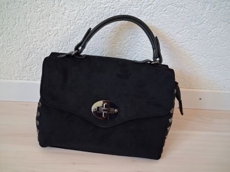 SCHWARZE HANDTASCHE WILDLEDER