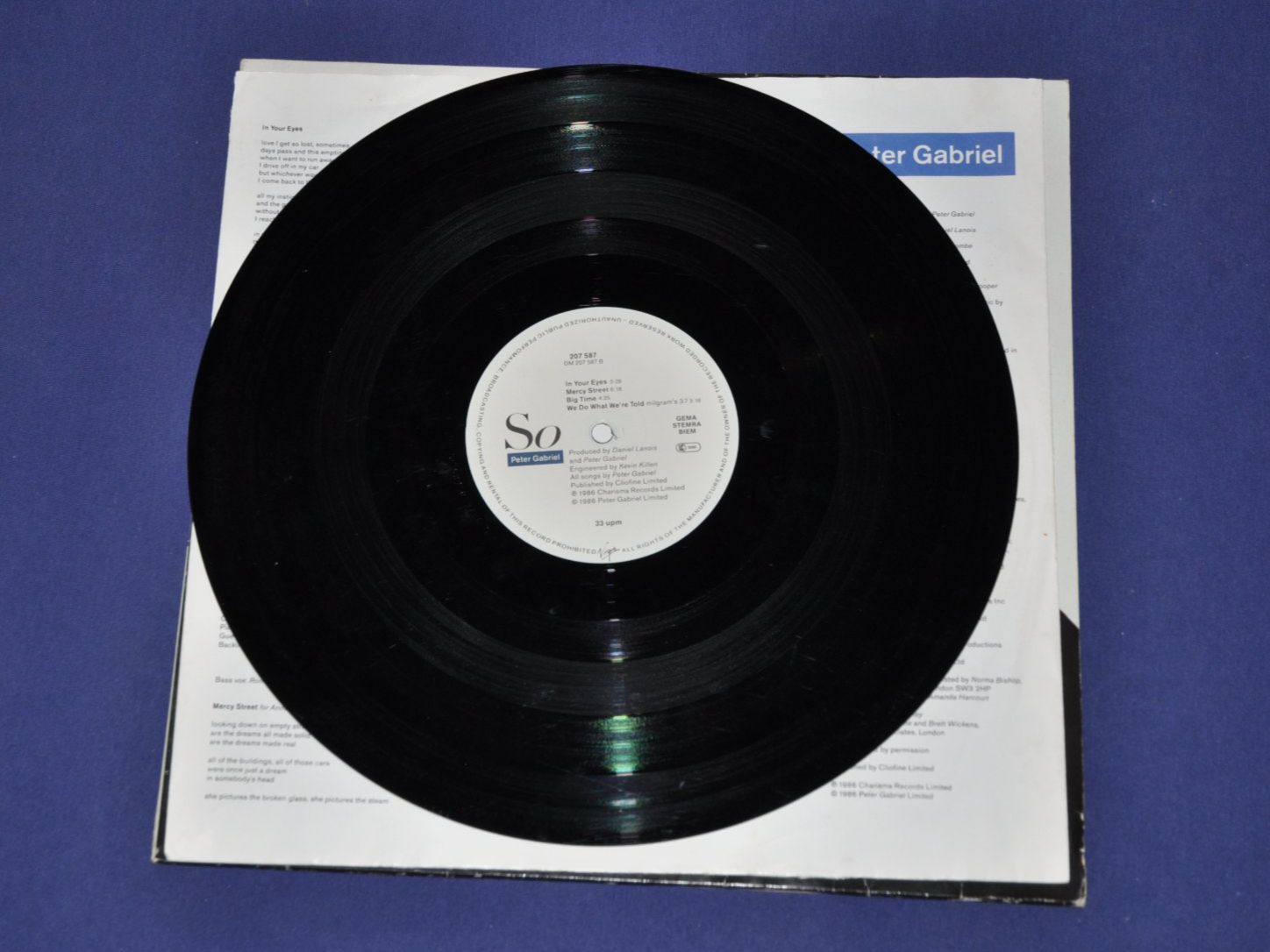 Schallplatten: LP Peter Gabriel - So – Gebraucht aus Boll von Theodora15 5