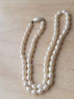 Vintage Perlen Kette Geknüpft Magnet Verschluss ca 68cm Lang