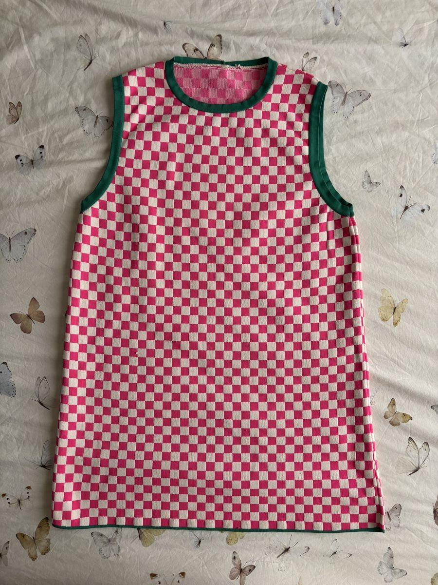 Vestiti: Pink white checkered pattern dress unisex, fits M/L – Nuovo (secondo la descrizione) da Zürich venduto da fco_wl97