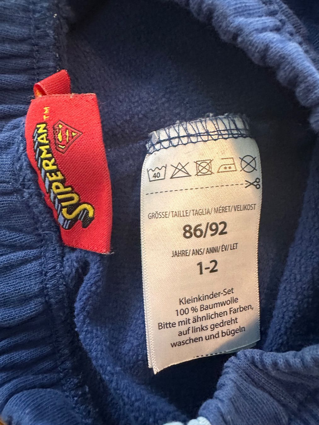 Pantaloni: Superman Trainingshose, Jogginghose Grösse 86/92 – Usato da Illnau venduto da Xanny777 3