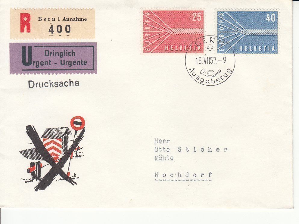 Tutti i francobolli: SBK 332 - 333 FDC d – Usato da Bürglen TG venduto da StampGraf