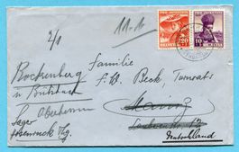 Zensurbrief 1939 von Hosenruck über Mainz nach Bühlbach