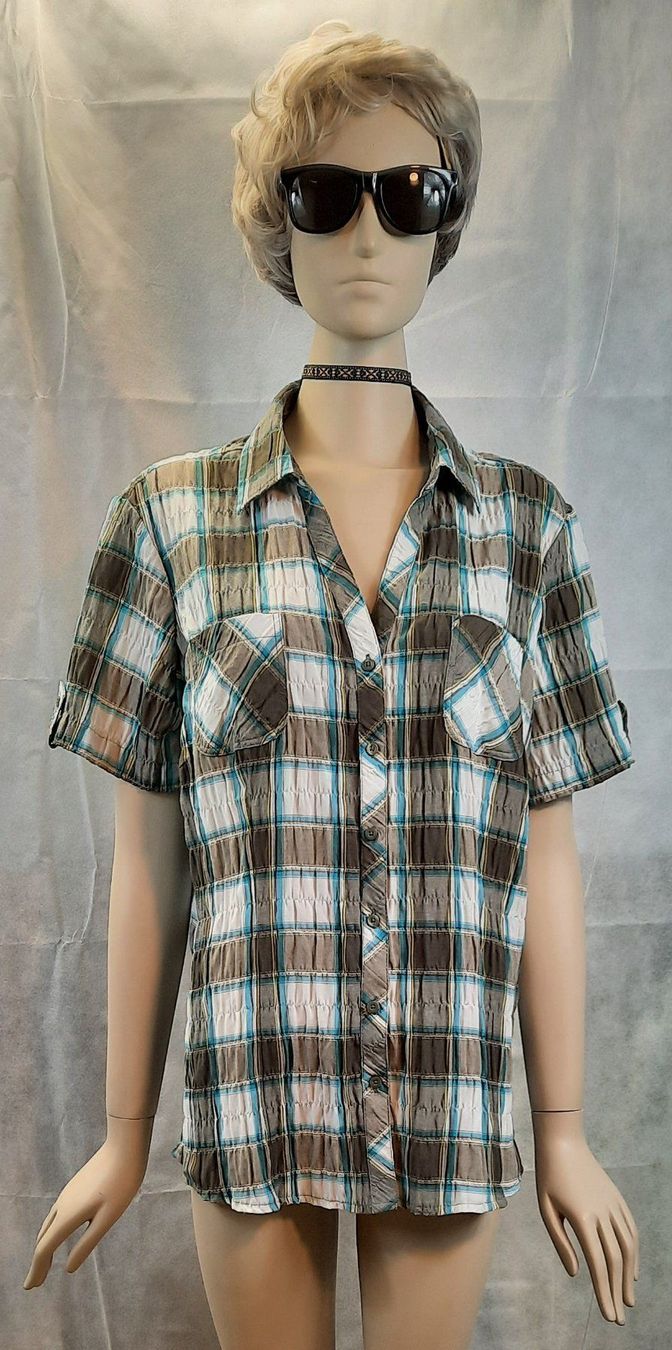 C&A Camicette: C&A Kariert Kurzarm Blusen Gr.46 – Nuovo (secondo la descrizione) da Seuzach venduto da VT-Collections2