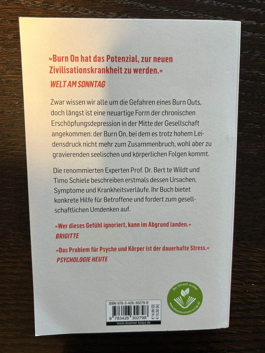 Libri: Burn on - immer kurz vorm burn out – Usato da Arbon venduto da Bobbyx777 1