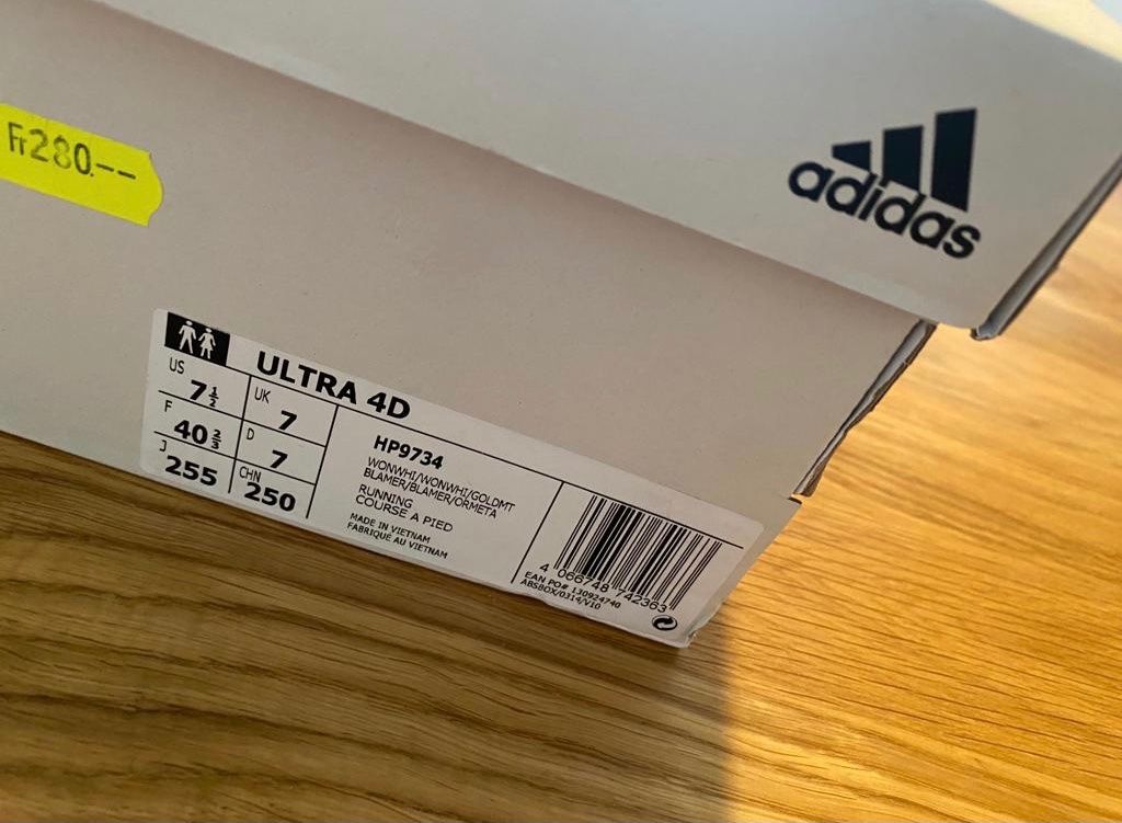 Adidas Herrenschuhe: Adidas Ultra 4D – Neu und originalverpackt aus Weisslingen von Espenmoos79 3